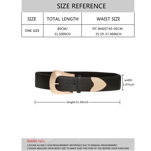 Black Belt Gold Tone Buckle - Picture 7 of 8